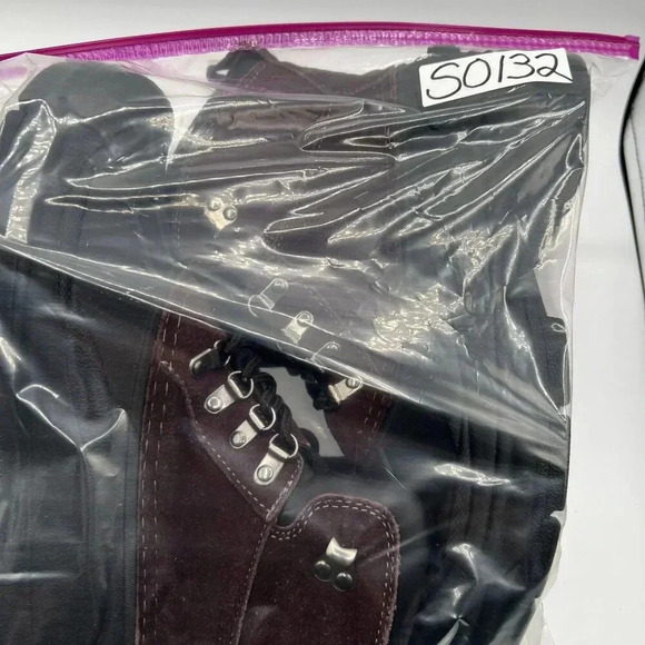 Totes Mens 9M Burgundy & Black Leather Snow Boots Rubber Soles Waterproof Shell - Picture 13 of 14